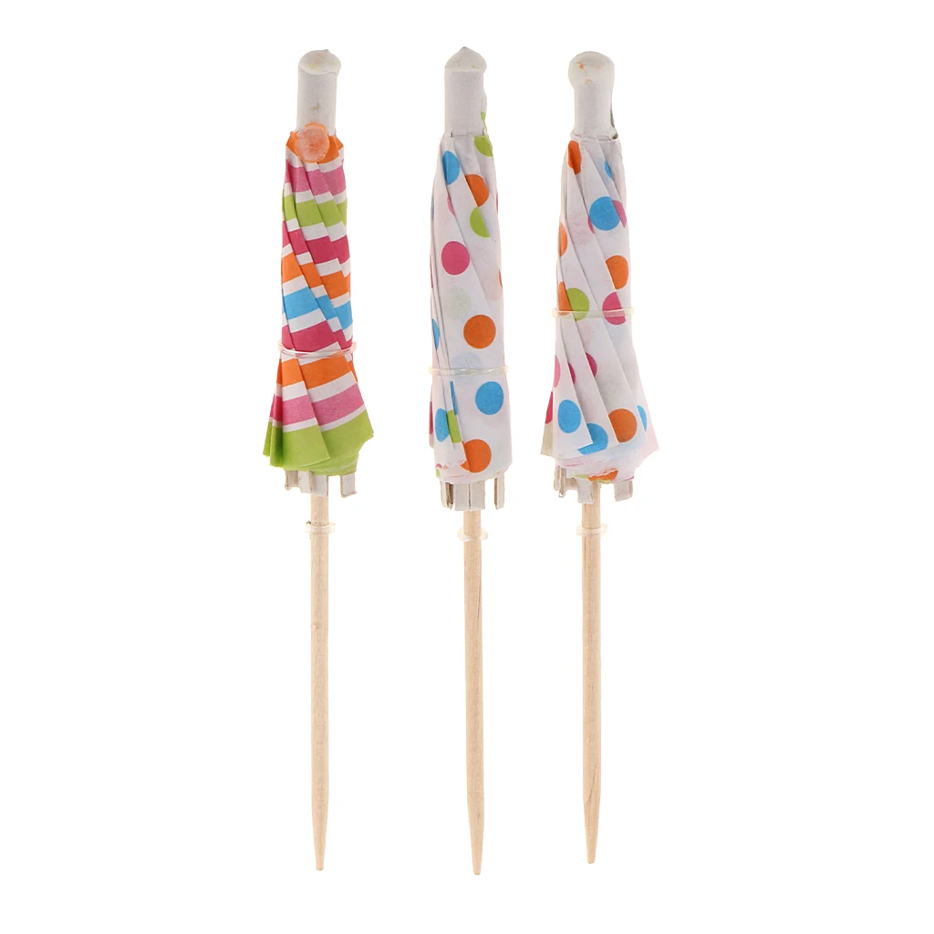 100stk. Cocktail Sticks Cocktail Sticks Toothpick Cake Topper Cupcake Picks With Paper Umbrella Design