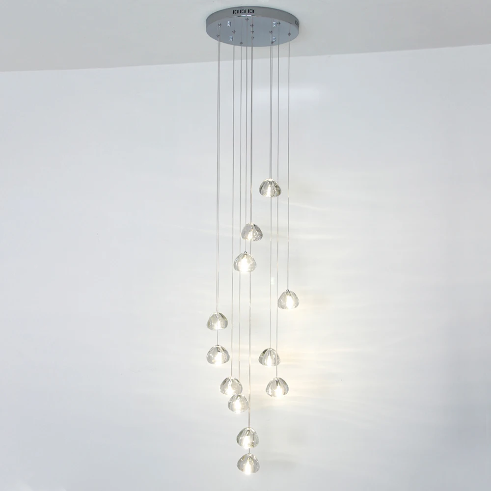 

UMEILUCE 12 Lights Crystal LED Pendant Lamp Luxury Hanging Lamps for Living Room Staircase Apartment Decor Lighting Dimmable