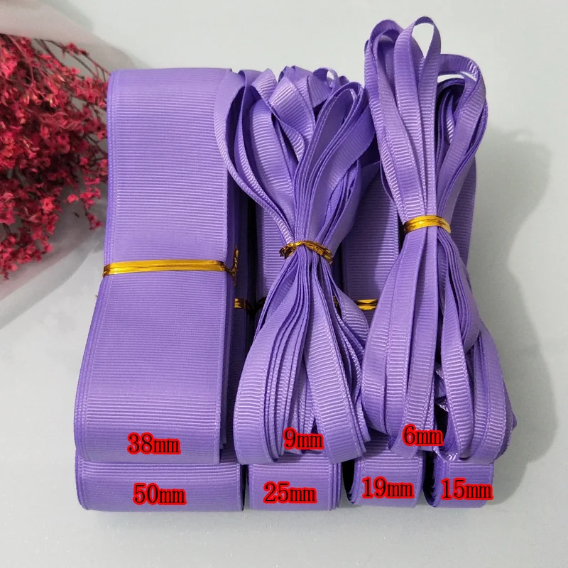 10 ярдов(9 метров) 6 мм 9 мм 15 мм 19 мм 25 мм полиэстер Цвета корсажные ленты для свадебной вечеринки украшения Рождественские подарки DIY - Цвет: Light Purple-0021