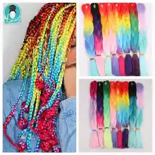 Роскошные для плетения волос(80 грамм одного цвета) 1 шт. 100 г 100 цветов Ombre синтетические крючком огромные косы для волос