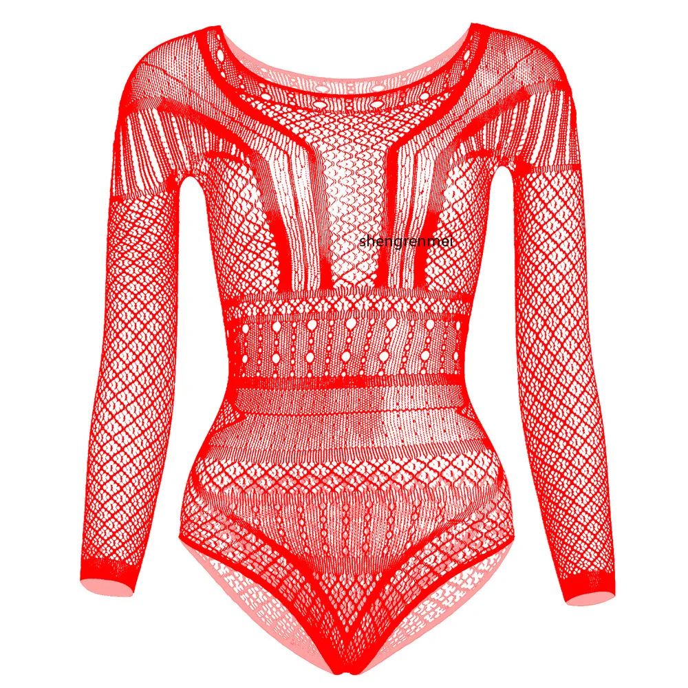 Gay Long Sleeve Lingerie Men's Sexy Underwear Geometry Breathable Fishnet Bodysuit Sissy Teddies New Exotic Apparel