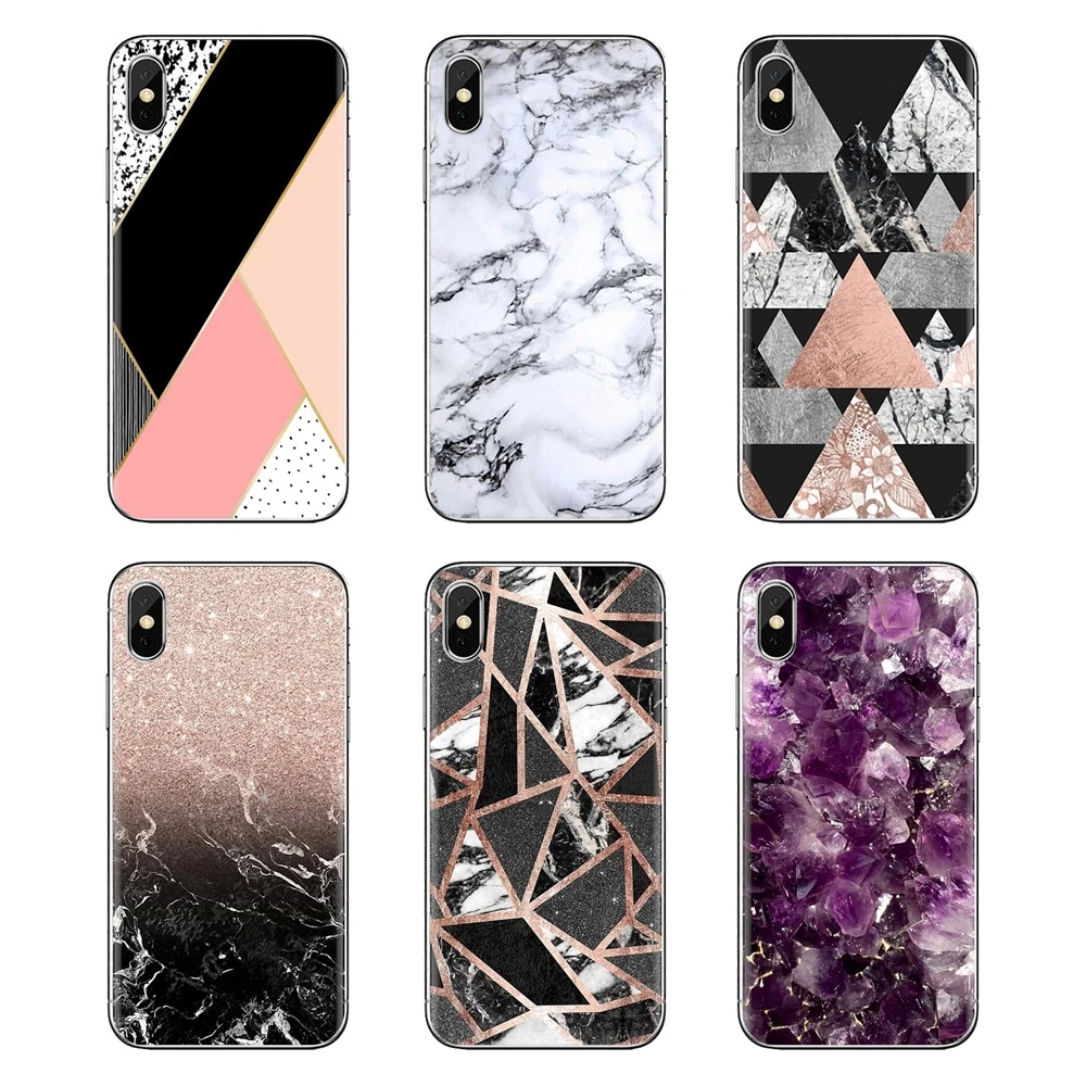 

Soft Transparent Cases Covers For Samsung Galaxy S3 S4 S5 Mini S6 S7 Edge S8 S9 S10 Plus Note 3 4 5 8 9 Rose Gold Glitter Marble