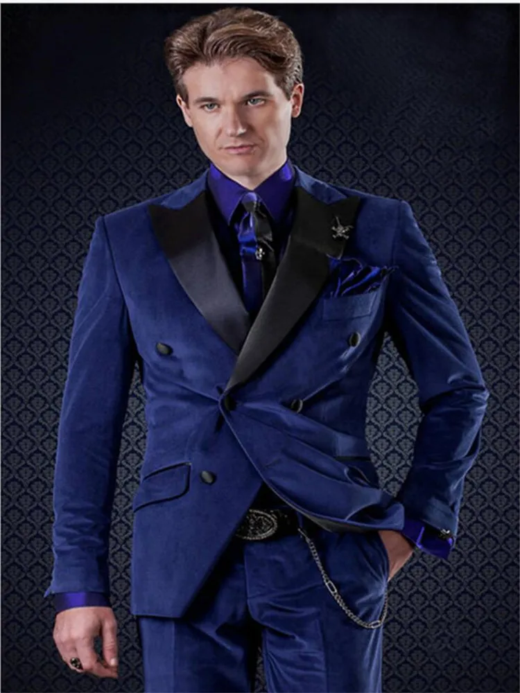 Мужской костюм Smolking Noivo Terno Slim Fit Easculino вечерние костюмы для мужчин темно-синий в тонкую полоску двубортный деловой жених