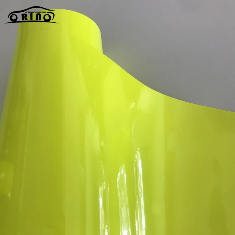 Fluorescent Yellow Gloss Vinyl Wrap Sticker-1