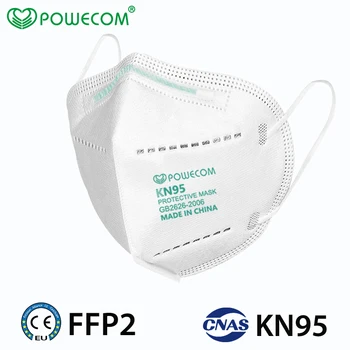 

POWECOM 4 Layer Protective KN95 Mask Face Mouth Mask Non-woven Disposable Face Mask Unisex Anti-Dust Mouth Muffle Cover FFP2