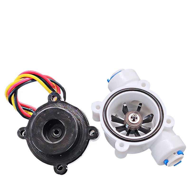 1/4" 3/8" PE Pipe Water Flow Sensor 1.75MPa Hall Sensor Coffee Machine Turbine Flowmeter DC5~18V