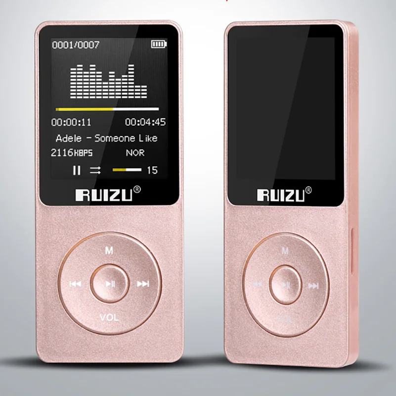 Розовый 1," TFT экран RuiZu X02 HiFi воспроизводитель спортивной музыки Mp3 плеер FM рекордер поддержка TF карты - Цвет: Розовый