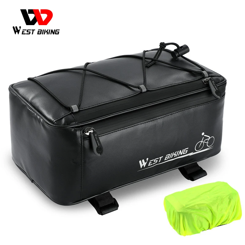 

WEST BIKING Bicycle Rear Seat Bag Waterproof Pannier Large Capacity Travel Bags With Rain Cover Cycling Bike Trunk Cargo Bags
