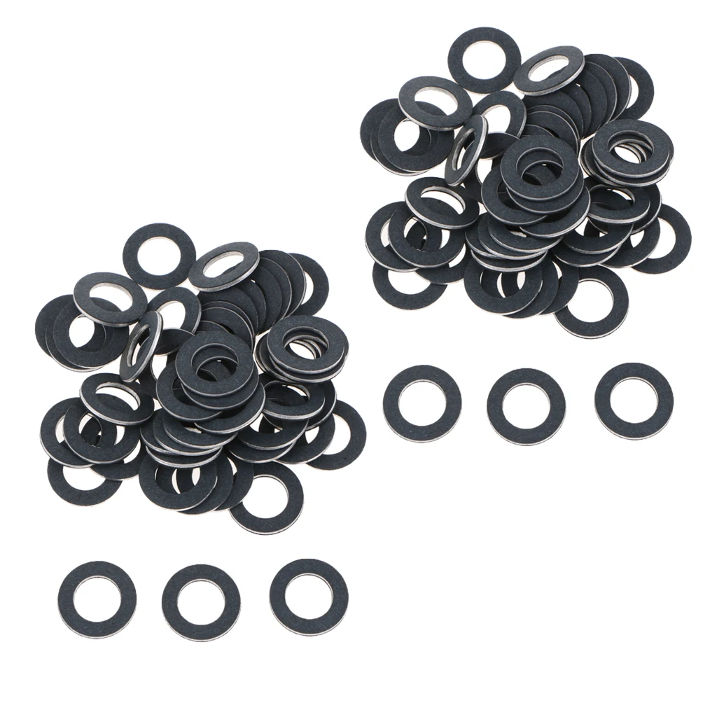 100 Pcs Durable Aluminum Oil Drain Plug Washer Gaskets for Toyota Lexus