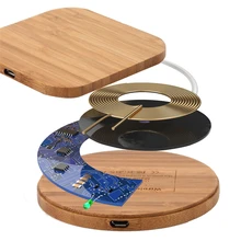 Тонкое деревянное портативное Qi Беспроводное зарядное устройство для IPhone X/XS Max XR 7 8 Plus зарядная подставка Xiaomi samsung S8 S9 S7 Note 9