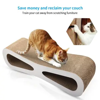 

Cat Scratcher Cardboard Lounge Durable Scratching Pad 2 Sides Maintain Cat Claws Healthy Protect Furniture Catnip Pet Toy CW015