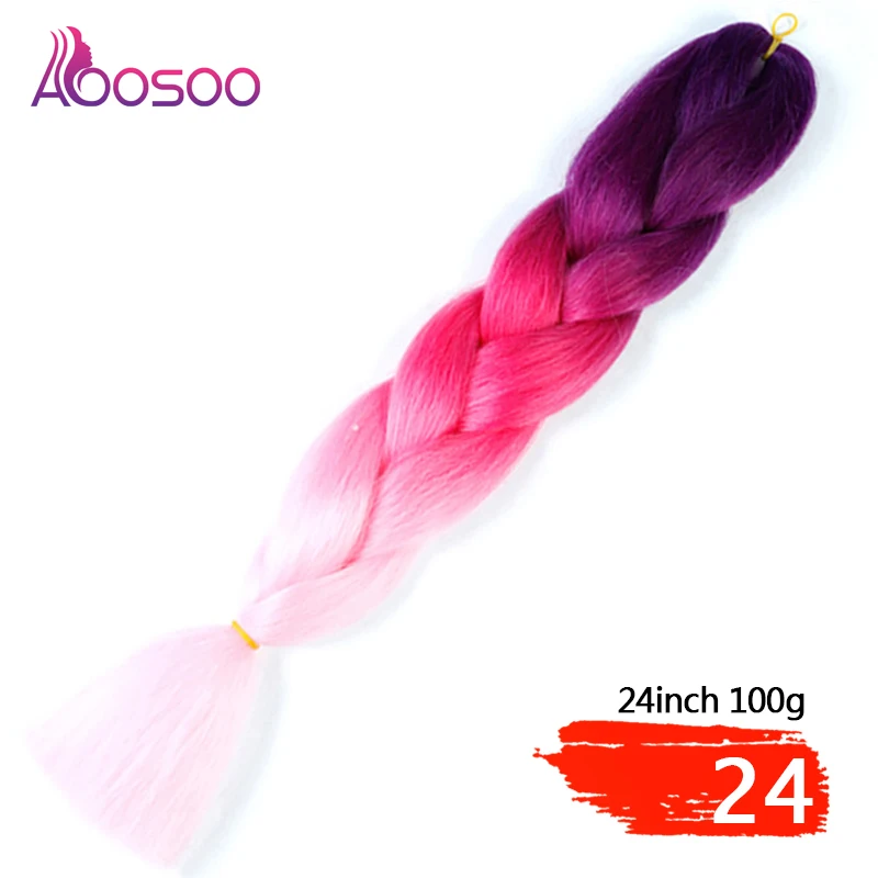 AOOSOO 24 дюйма длинные, радужной расцветки синтетические плетеные волосы крючком блонд розовый синий серый волосы для наращивания аксессуары для волос - Цвет: #99