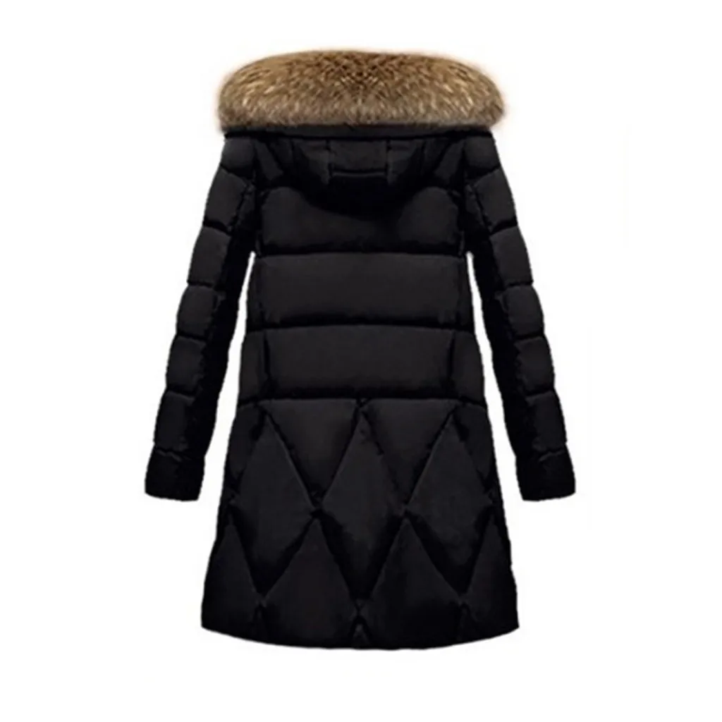Женское зимнее теплое пальто, женская осенняя хлопковая Меховая куртка с капюшоном размера плюс, верхняя одежда, тонкая Длинная женская куртка