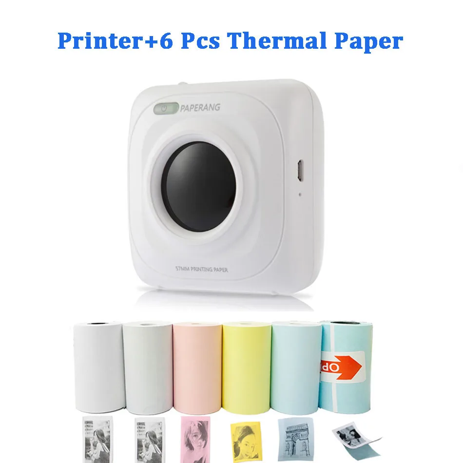 Portable Bluetooth Thermal Printer Mini Pocket Photo Printer For Mobile iOS Android Handheld Paperang Pictures Machine sprocket mini printer Printers