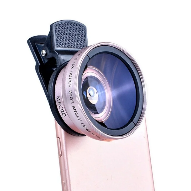 fisheye lens for phone 2 IN 1 Lens Universal Clip 37mm Mobile Phone Lens Professional 0.45x 49uv Super Wide-Angle + Macro HD Lens For iPhone Android sony lens camera phones Lenses
