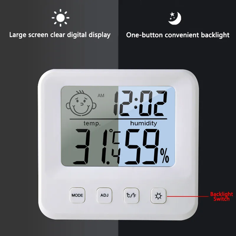 Amvolta Digital Weather Station Temperature Sensor Humidity Meter Thermometer Hygrometer Gauge LCD Indoor Convenient Baby Room |