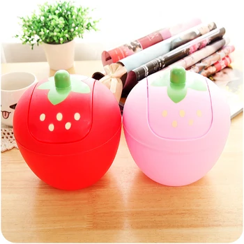 

Cute Strawberry Mini Desktop Trash Can Rolling Cover Type Trash Bin Garbage Dust Case Holder Household Small Storage Bucket