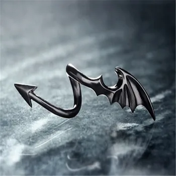 

CH-982 Punk Style Titanium Brass Koakuma Little Devil Dragon Gothic Evil Vampire Rings Open Ring Party Jewelry Accessories
