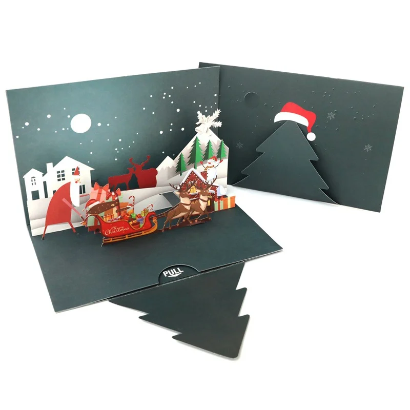  Christmas Popup Cards DIY Handmade 3D Winter Festival Greeting Gifts Card Happy Holiday Card Invita - 4.00004E+12