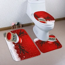 Рождественский олень узор 3 шт туалет коврик для ванной