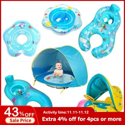 Anneau de natation gonflable pour bébé, accessoire de piscine, flotteur pour mère et enfant, Double radeau pliable, jouet 