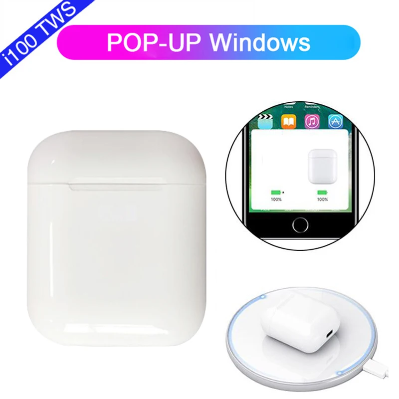 

New i100 TWS 2019 Pop up Wireless Touch Control Sprots Bluetooth 5.0 Earphone Headset Earbuds 6D Super Bass PK i80 I200 I 60 TWS