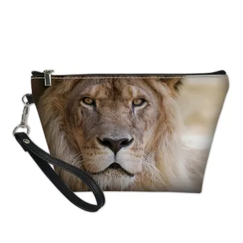 

Custom Makeup Bag Mini Women Cosmetic Bag Animal Lion King Pattern Ladies Make Up Pouch For Girls Travel Necessity Drop Shipping