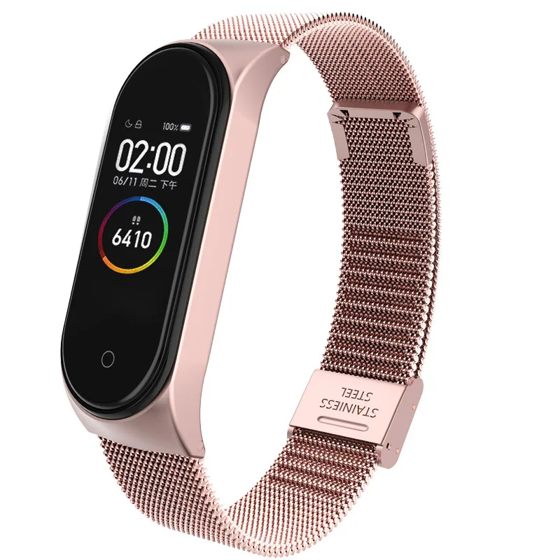 Ремешок для Xiaomi mi Band 3 4 металлический браслет из нержавеющей стали miBand сменный