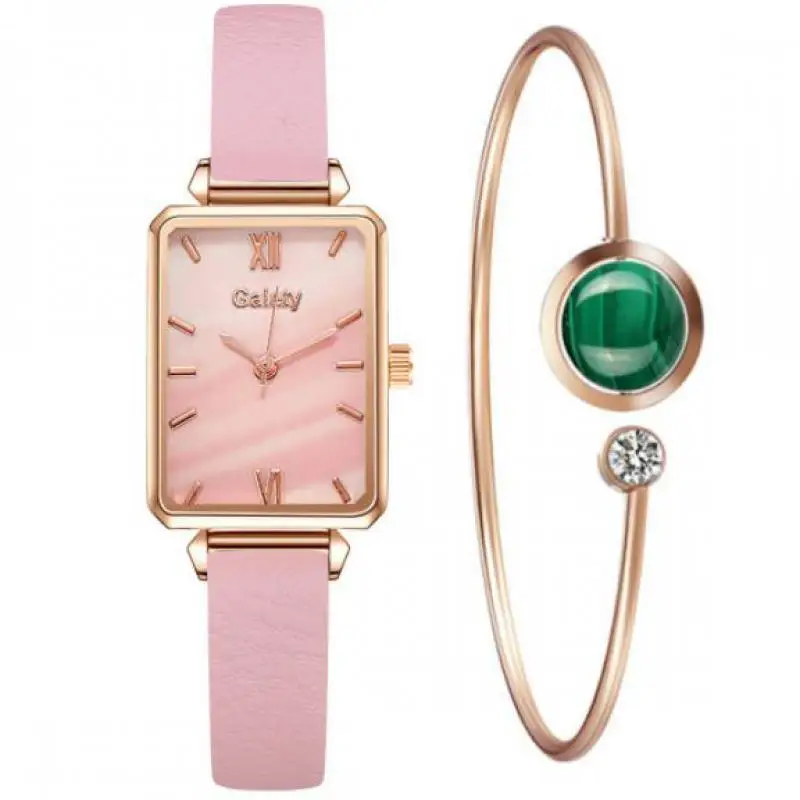 Ladies Quartz Watch 2021 Simple Fashion Luxury Rose Gold Stainless Steel Mesh Band Bracelet Set Qt83