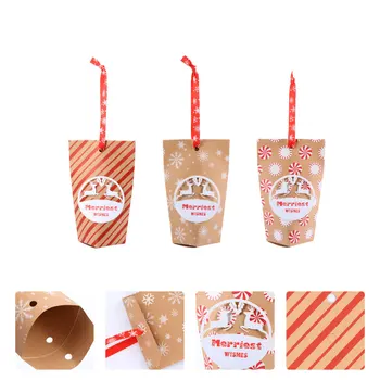 

24pcs Christmas Portable Kraft Paper Gift Box for Christmas Party Home
