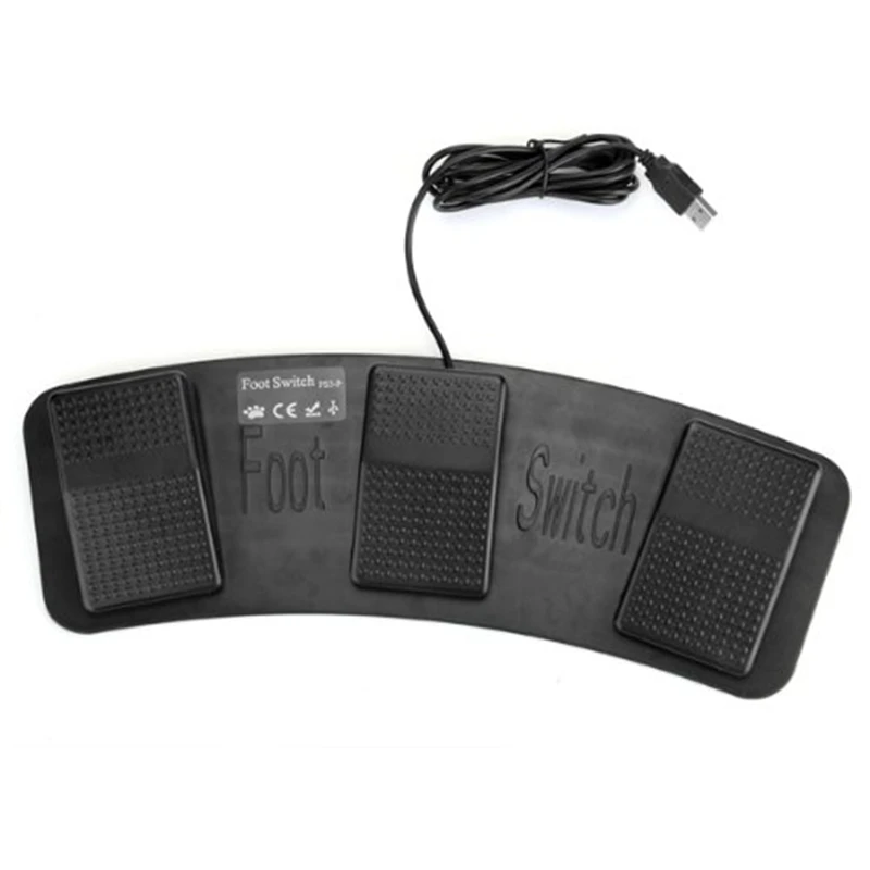  Fs3-P Usb Triple Foot Switch Pedal Control Keyboard Mouse 3 Pedals Simulate Any Key On Keyboard Com