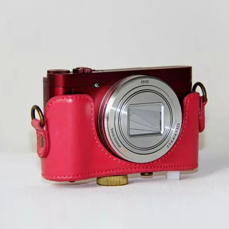Синтетическая кожа Жесткий чехол для камеры Сумка ремешок для sony DSC-HX90V HX90 WX500 объектив и камера протектор чехол сумка анти-scrach