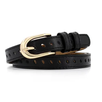 

New Ladies Belt Pin Buckle Thin Belt Fashion Hundred Matching Pants With Hollow Punk Women Belt Luxury Fashion