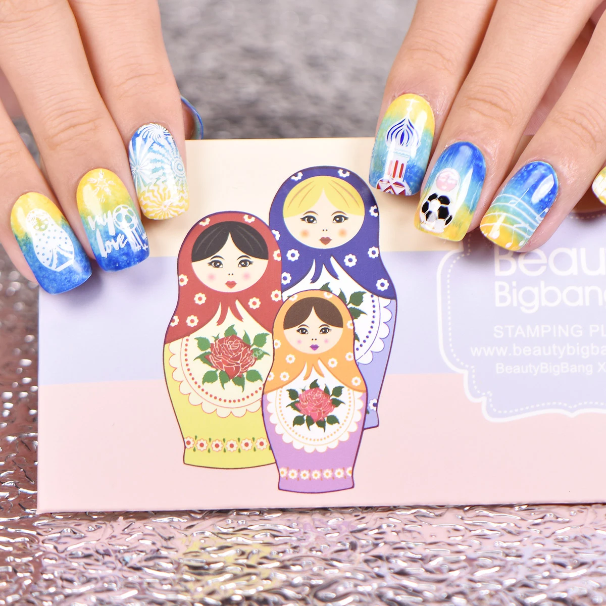 Billige Schönheit big bang Nagel Stanzen Platten Russische Puppe Architektur Kultur Stil Muster Nail art Stempel Vorlage Bild Platte XL 49