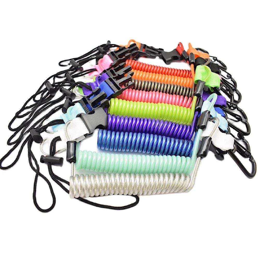Scuba Diving 316 Anti Lost Spiral Spring Coil Lanyard Safety Emergency Tool With One Quick Release Buckle Pool Accessories Aliexpress