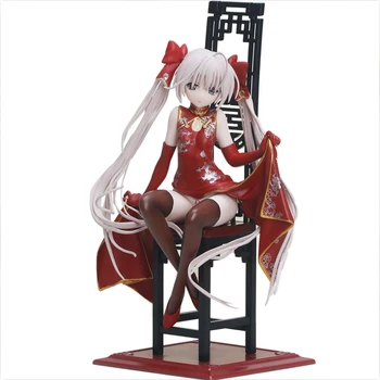 

17cm PVC Garage Kits Immovable Girl Figure Model Anime Toy With Chair Figure Model Toy For Child Birthday Gift - Red White Black