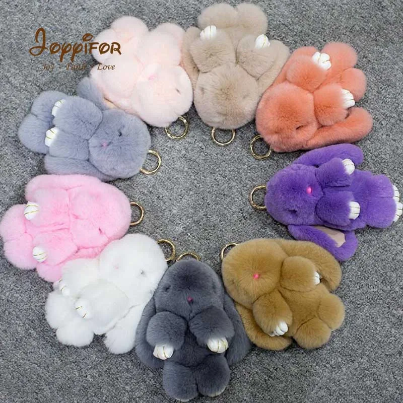 

14CM Cartoon Plush Fluffy Rabbit Cute Rex Rabbit Baby Dolls Keychain Lovely Girls Key Chain Keyring Bags Pendant for Women Toys