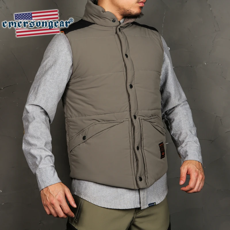 Grey Emersongear термо жилет куртка без рукавов зима теплый с подогревом ветровка тактический стиль открытый пальто SoftShel внутри куртка - Цвет: Grey