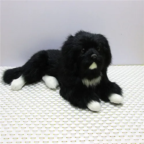 Fancytrader Cute Lifelike Animal Black Dog Plush Toy Realistic Dogs Decoration Gift 2 Models Simulation Newfoundland Dog Toy  (15)
