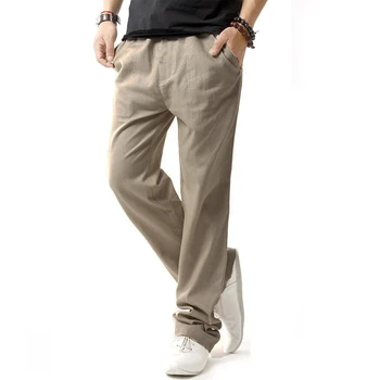 

Nice Pop Pants Men Linen VoguePants Men Solid Color Trousers Stylish And Comfortable Large Size 5XL Men Straight Trousers