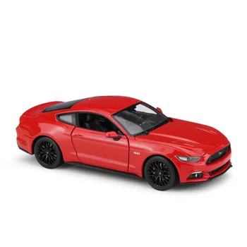 

1:24 Diecast Metal Sport Car Model Toys For Mustang Gt 2015 With Steering Wheel Control Front Wheel Steering Toy For Children