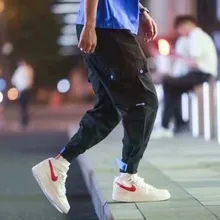 Мужские повседневные штаны уличная черная серая Мужские штаны для бега с боковыми карманами хлопковые мужские брюки