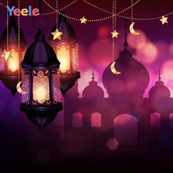 

Ramadan Kareem Eid Mubarak Muslim Church Mosque Islam Lantern Moon Star Backdrop Vinyl Photography Background For Photo Studio
