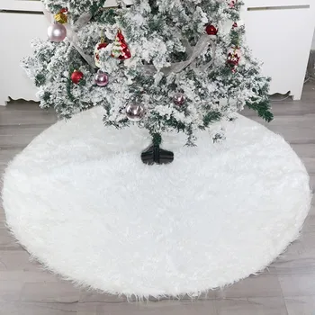 

Plush Christmas Tree Skirt Artificial Fur Christmas Tree Mat Soft Comfortable Pet Mat For Bedroom Living Room Hotel