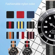 Водонепроницаемый нейлоновый ремешок для часов с длинным ремешком Nato для Omega для Rolexwatch Sub Sport Watchstrap 007 цветной мужской браслет 20 мм 22 мм