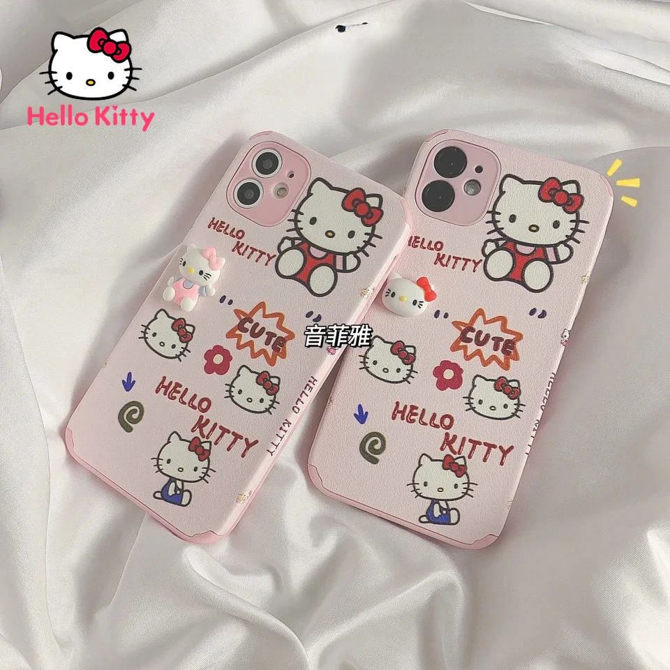 Hello Kitty подходит для Xiaomi 9/10/11/Redmi Note8/10/9pro/K/3040 милый трехмерный противоударный чехол