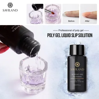 

SAVILAND UV Poly Quick Building Nails Permanent Liquid Slip Solution Painless Nail Art Extension Nail Crystal Octagonal Glass