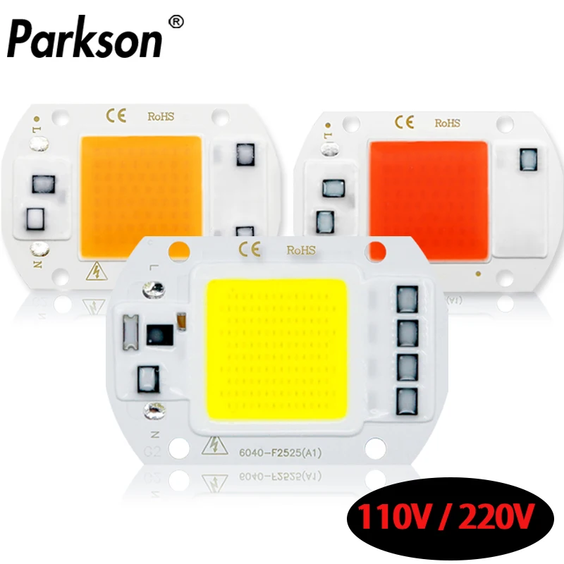 

LED Lamp COB Chip Diode AC 220V 110V LED Grow Light 10W 20W 30W 50W Box Full Spectrum Smart IC No Need Driver DIY Plant Light