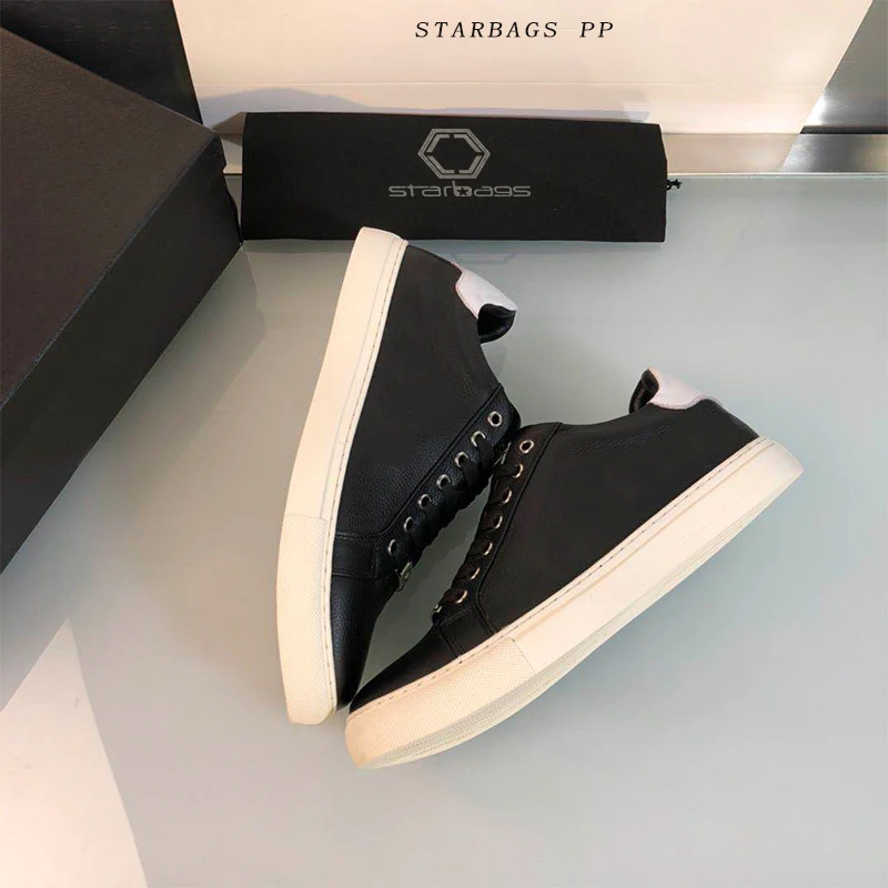 Starbags PP sports shoes Italian original skull hardware logo genuine leather flat sole men's shoes inner suede counter quality