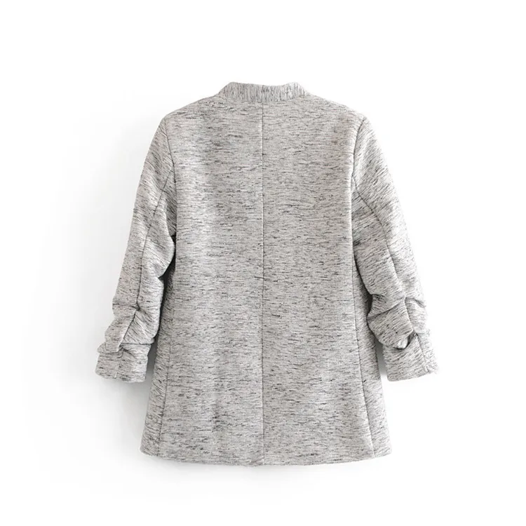 

2019H Europe And America Spring New Style WOMEN'S Dress Versitile Fashion Slimming Medium-length zhe zhou xiu Suit Jacket Tops